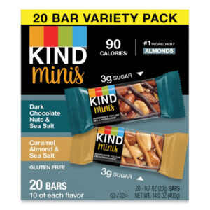 Minis, Dark Chocolate Nuts and Sea Salt/Caramel Almond and Sea Salt, 0.7...