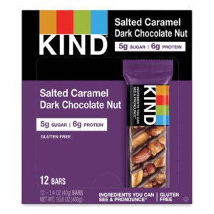 Nuts and Spices Bar, Salted Caramel and Dark Chocolate Nut, 1.4 oz Bar, 12/Pack