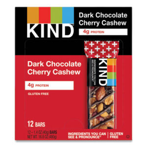 Plus Nutrition Boost Bar, Dk ChocolateCherryCashew/Antioxidants, 1.4 oz Bar, 12/Box