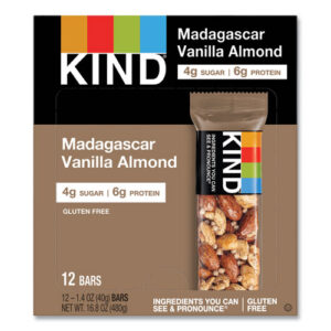 Nuts and Spices Bar, Madagascar Vanilla Almond, 1.4 oz Bar, 12/Box
