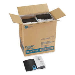 SmartStock Wrapped Heavyweight Cutlery Refill, Spoon, Plastic, Black...