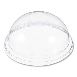 Plastic Dome Lid, No-Hole, Fits 9 oz to 22 oz Hot Cups, Clear, 100/Sleeve, 10...