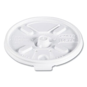 Lift n' Lock Plastic Hot Cup Lids, Fits 10 oz Hot Cups, White, 1,000/Carton
