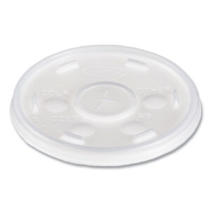 Plastic Cold Cup Lids, Fits 10 oz Cold Cups, Translucent, 100/Pack...