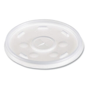 Plastic Lids for Foam Cups/Bowls/Containers, Flat with Straw Slot, Fits...