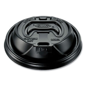 Optima Reclosable Lid, Fits 12 oz to 24 oz Hot Cups, Plastic, Black, 100/Pack...
