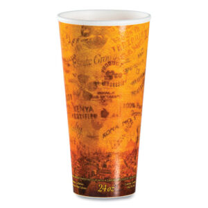 Fusion Escape Foam Hot/Cold Cups, 24 oz, Brown/Black, 500/Carton
