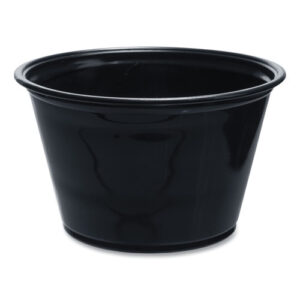 Conex Complements Portion/Medicine Cups, 4 oz, Plastic, Black, 125/Bag, 20...