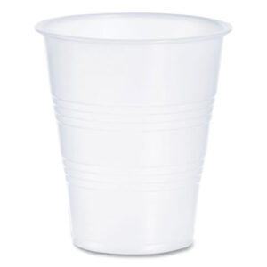 High-Impact Polystyrene Cold Cups, 7 oz, Plastic, Translucent, 100/Pack