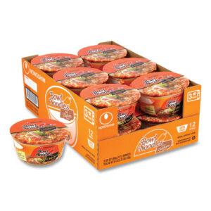 Spicy Chicken Bowl Noodle Soup, Chicken, 3.03 oz Bowl, 12/Carton