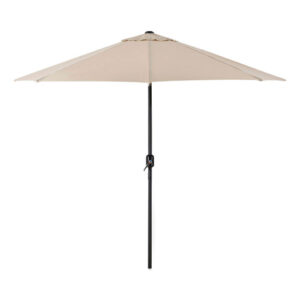 Outdoor Umbrella with Tilt Mechanism, 102" Span, 94" Long, Tan Canopy, Black...