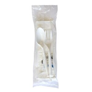 Six-Piece Cutlery Kit, Mediumweight, Fork/Knife/Napkin/Pepper/Salt/Spoon...