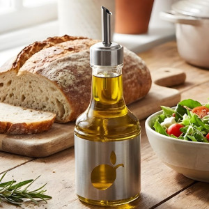 Ziba 250 ML Glass Oil Pourer Bottle With Cover