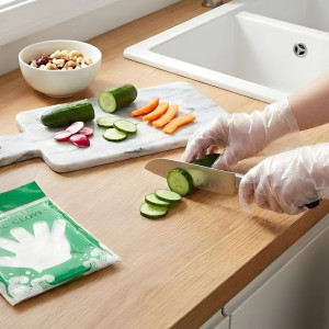 100 PCS Transparent Food-Safe Kitchen Gloves