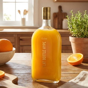 Ziba 1000 ML  Hype Flat Glass Bottle