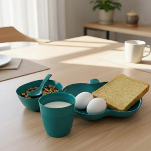 4 In 1 Kids Plastic Dinner Set