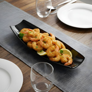 Melamine Medium Black Serving Plate