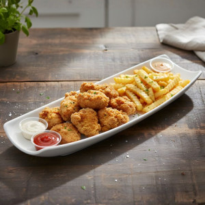 Melamine Large White Serving Plate