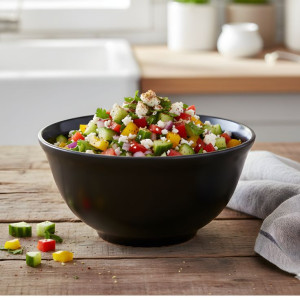 Melamine 6.5 Inch Medium Black Serving Bowl