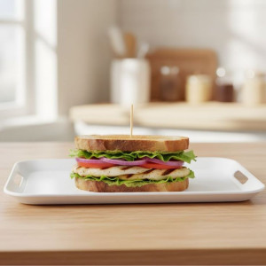 Melamine White Small Square Serving Tray