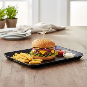 Melamine Black Small Square Serving Tray