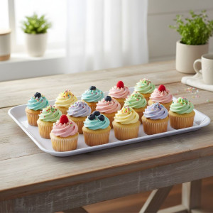 Melamine White Large Square Serving Tray