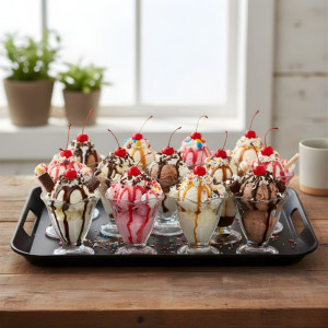 Melamine Black Large Square Serving Tray