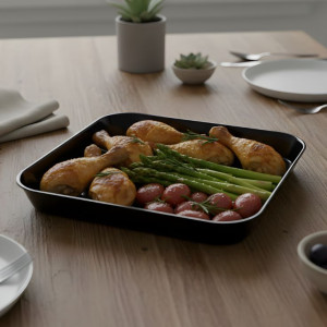 Melamine Black Vista Large Serving Tray