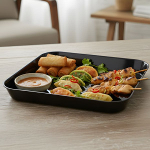Melamine Black Vista XLarge Serving Tray