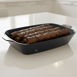 Melamine Black Rectangle Serving Bowl