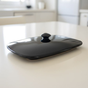 Melamine Black Rectangle Serving Bowl's Lid
